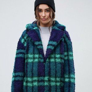 ASOS DESIGN check borg coat